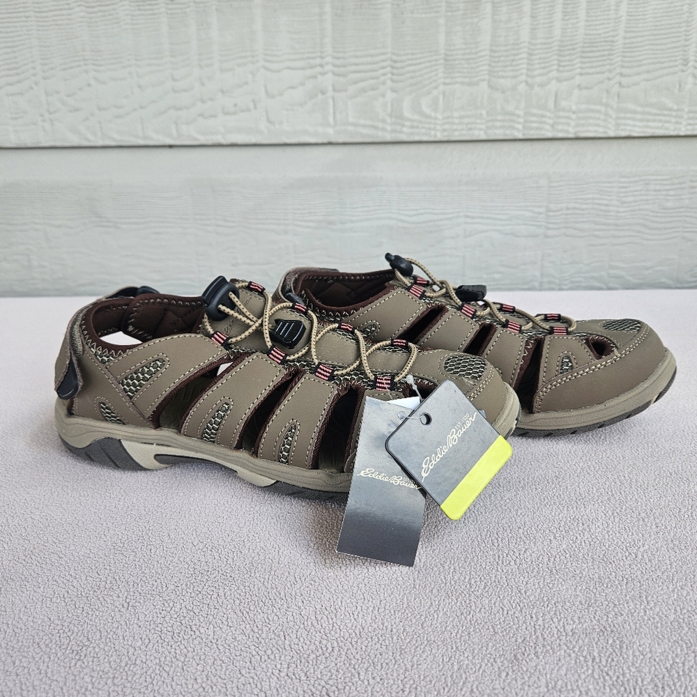 Eddie Bauer Blakely Shitake Sandal Bump Closed Toe Women SZ 8 Brown Comfort